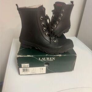 Lauren Ralph Lauren Black Lace-Up Winter Boots